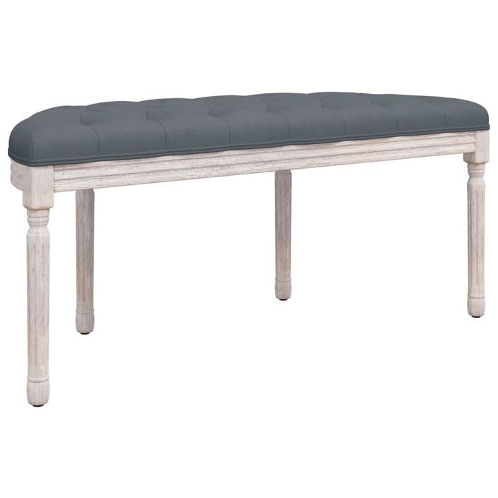 Banc Gris foncé 110,5x45x49 cm Velours - Photo n°5