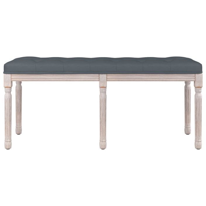 Banc Gris foncé 110x40x49 cm Velours - Photo n°3