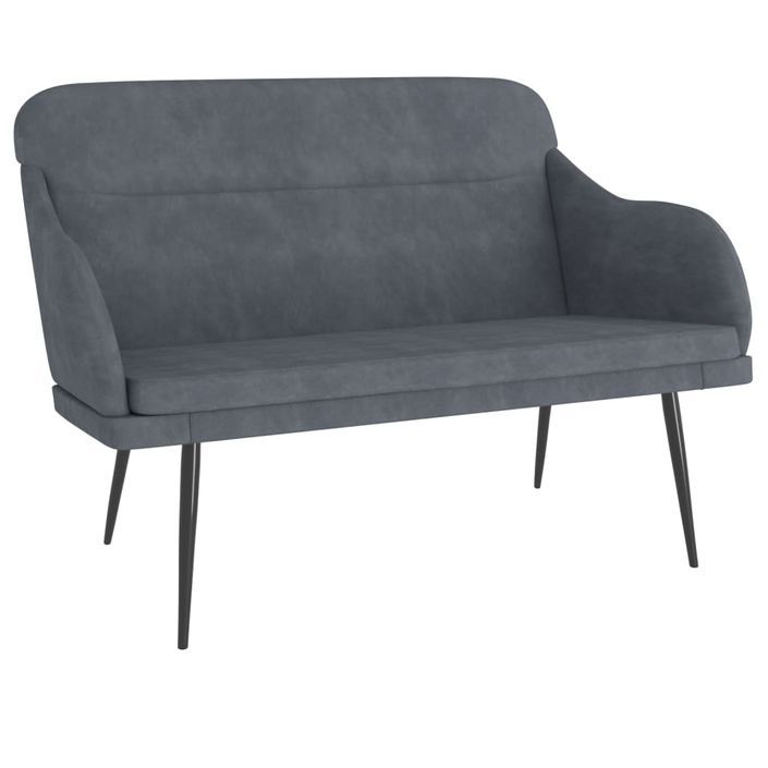 Banc Gris foncé 110x76x80 cm Velours - Photo n°1