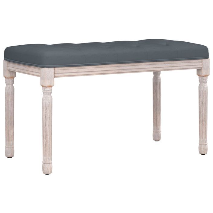 Banc Gris foncé 80x40x49 cm Velours - Photo n°1