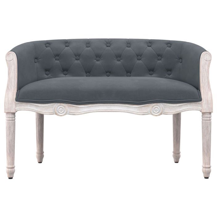 Banc Gris foncé 98x56x69 cm Velours - Photo n°3