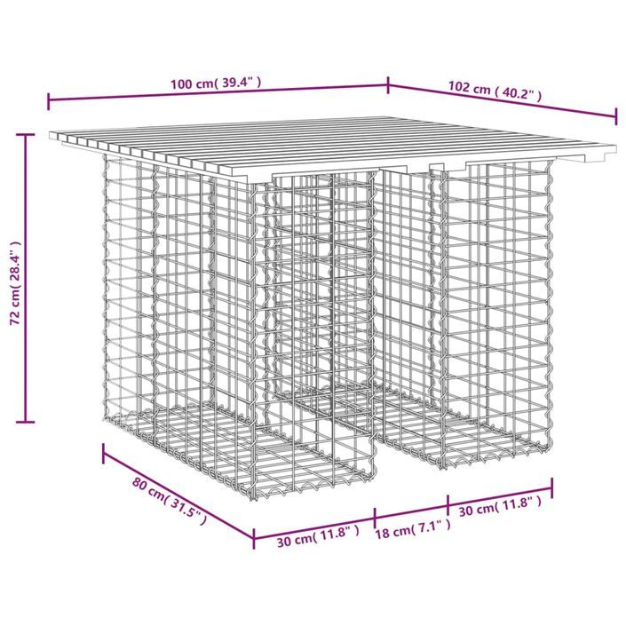 Banc jardin design gabion 100x102x72 cm bois massif de douglas - Photo n°8