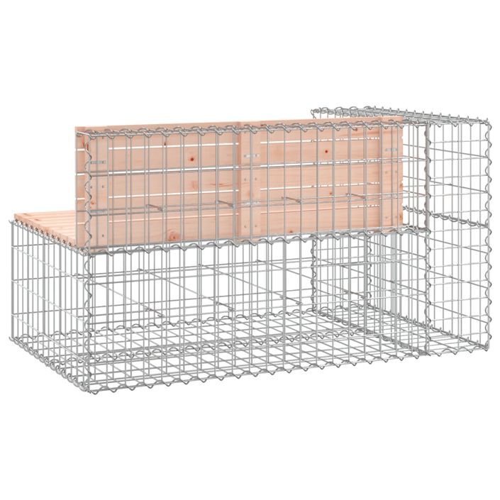 Banc jardin design gabion 122x71x65,5 cm bois massif de douglas - Photo n°5