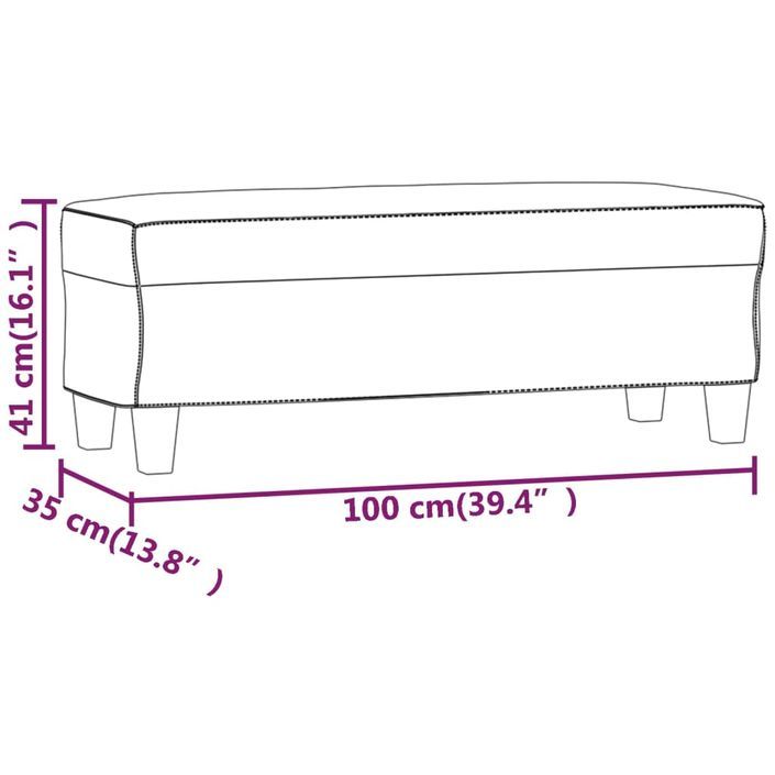 Banc Marron 100x35x41 cm Similicuir - Photo n°7