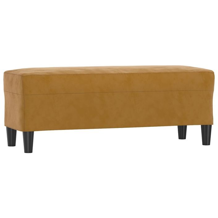 Banc Marron 100x35x41 cm Velours - Photo n°2