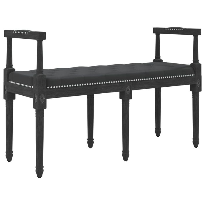 Banc Noir 110x40x70 cm Velours - Photo n°1