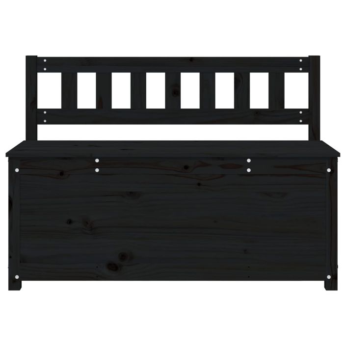 Banc Noir 110x41x76,5 cm Bois de pin massif - Photo n°5