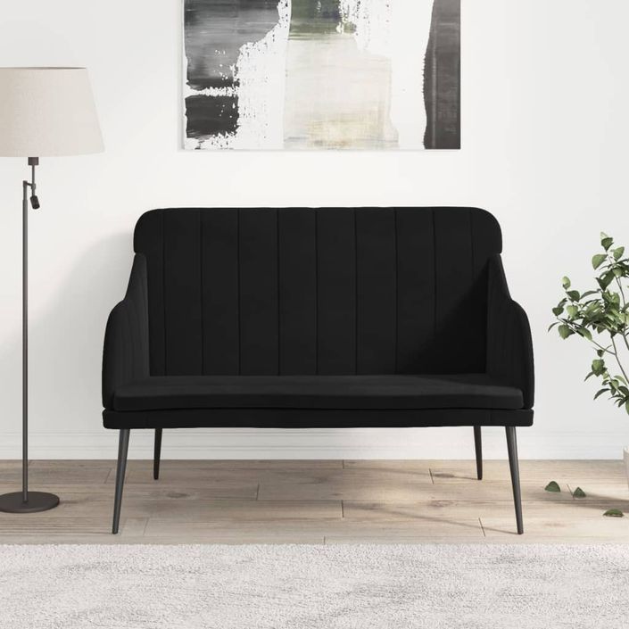 Banc Noir 110x76x80 cm Velours - Photo n°2