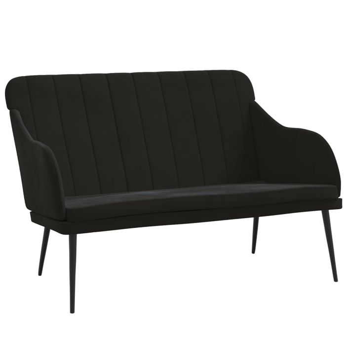 Banc Noir 110x76x80 cm Velours - Photo n°1