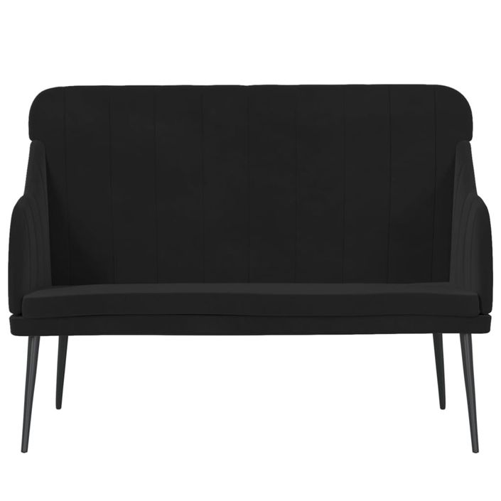 Banc Noir 110x76x80 cm Velours - Photo n°3