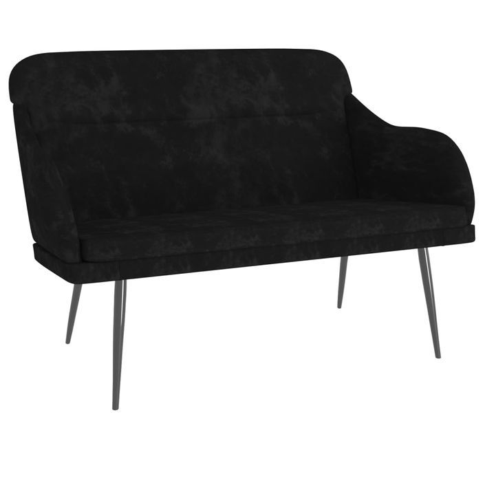 Banc Noir 110x76x80 cm Velours - Photo n°1