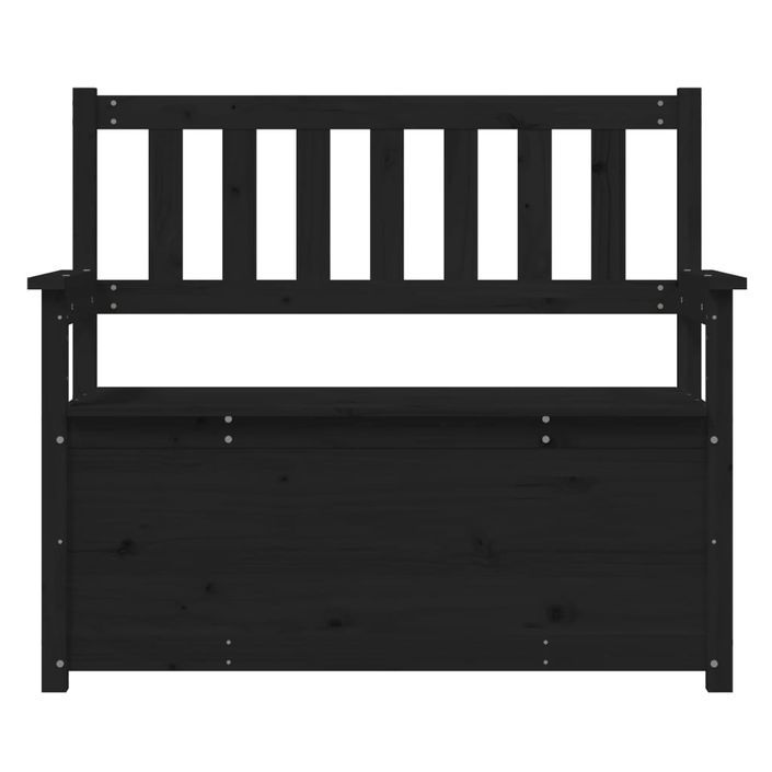 Banc Noir 112,5x51,5x96,5 cm Bois de pin massif - Photo n°6