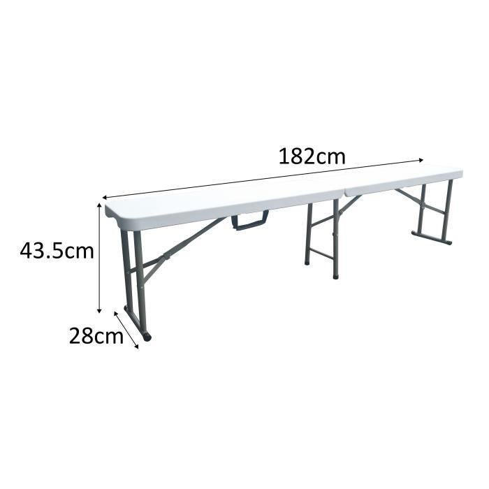 Banc pliable pour table de réception 180 cm - Photo n°4