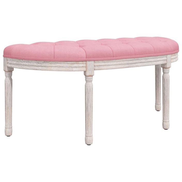 Banc Rose 110,5x45x49 cm Velours - Photo n°1