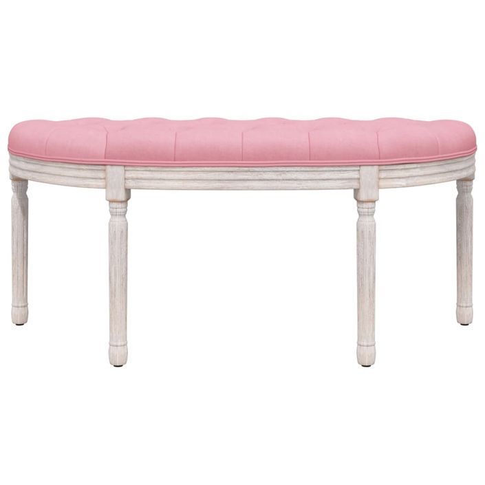 Banc Rose 110,5x45x49 cm Velours - Photo n°3