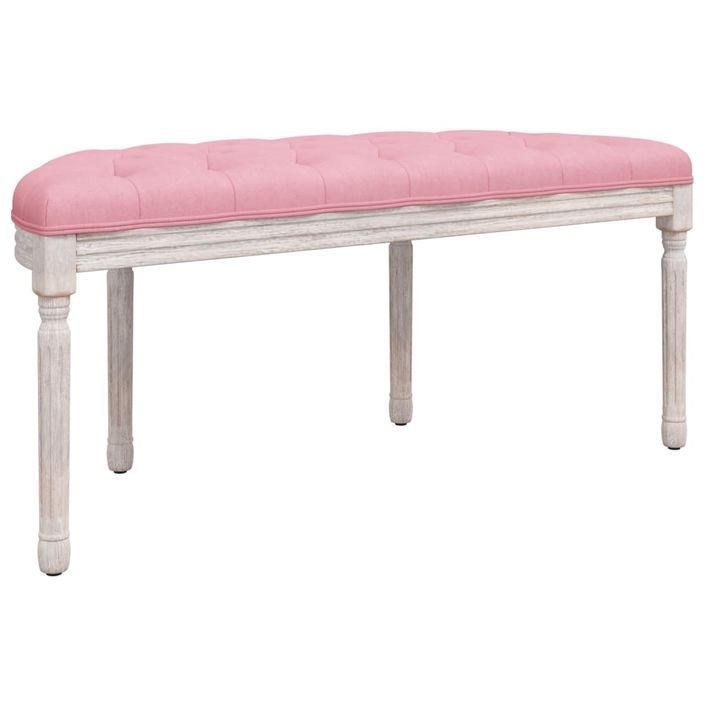 Banc Rose 110,5x45x49 cm Velours - Photo n°5