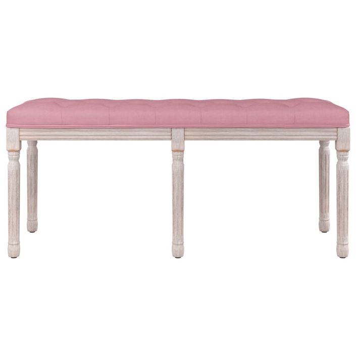 Banc Rose 110x40x49 cm Velours - Photo n°3