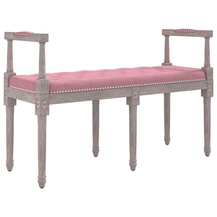 Banc Rose 110x40x70 cm Velours - Photo n°1