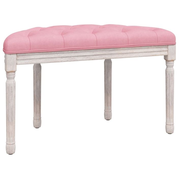 Banc Rose 81,5x41x49 cm Velours - Photo n°5