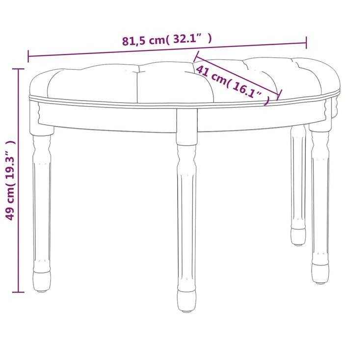 Banc Rose 81,5x41x49 cm Velours - Photo n°8