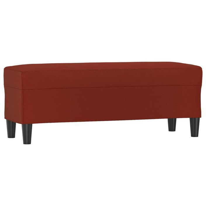 Banc Rouge bordeaux 100x35x41 cm Similicuir - Photo n°2