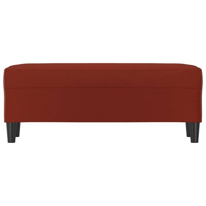 Banc Rouge bordeaux 100x35x41 cm Similicuir - Photo n°3