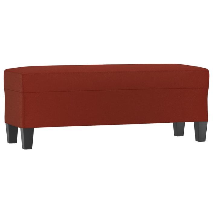 Banc Rouge bordeaux 100x35x41 cm Similicuir - Photo n°2