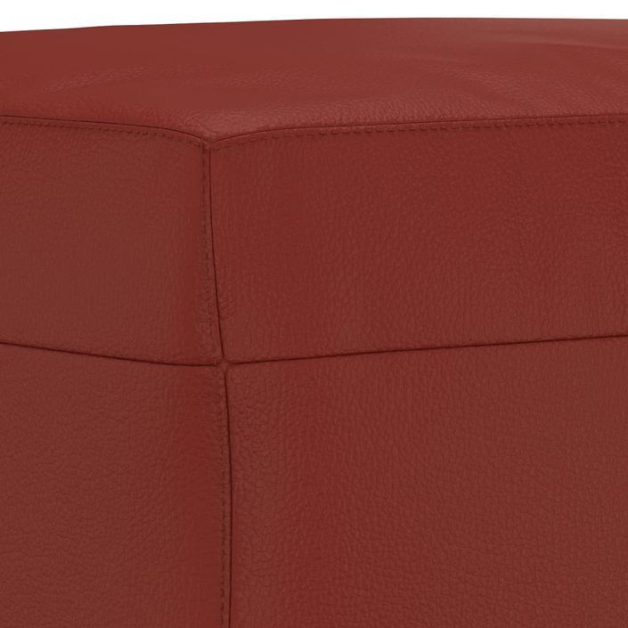 Banc Rouge bordeaux 100x35x41 cm Similicuir - Photo n°5