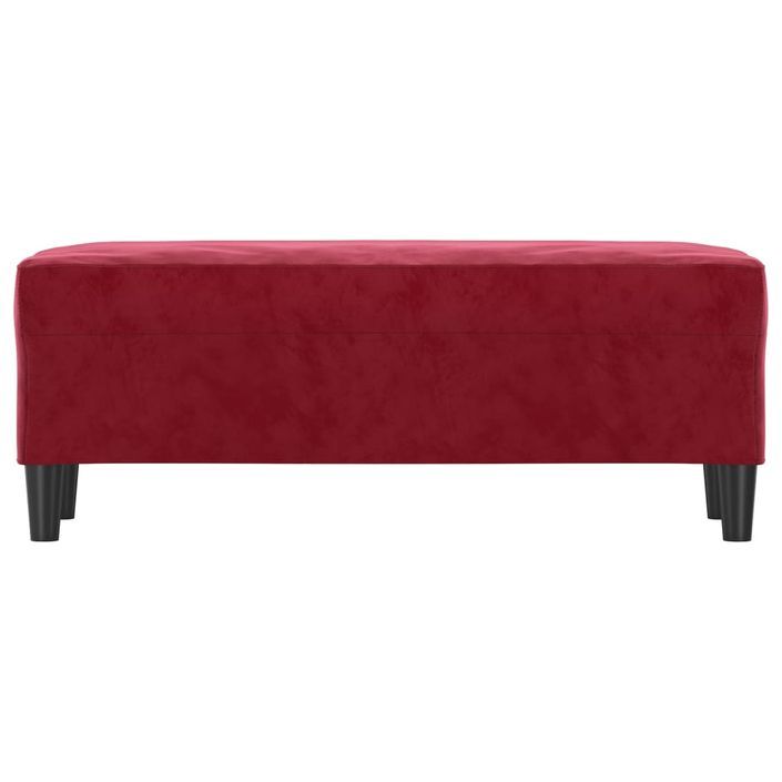 Banc Rouge bordeaux 100x35x41 cm Velours - Photo n°3