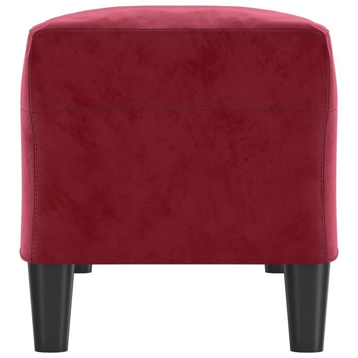 Banc Rouge bordeaux 100x35x41 cm Velours - Photo n°4