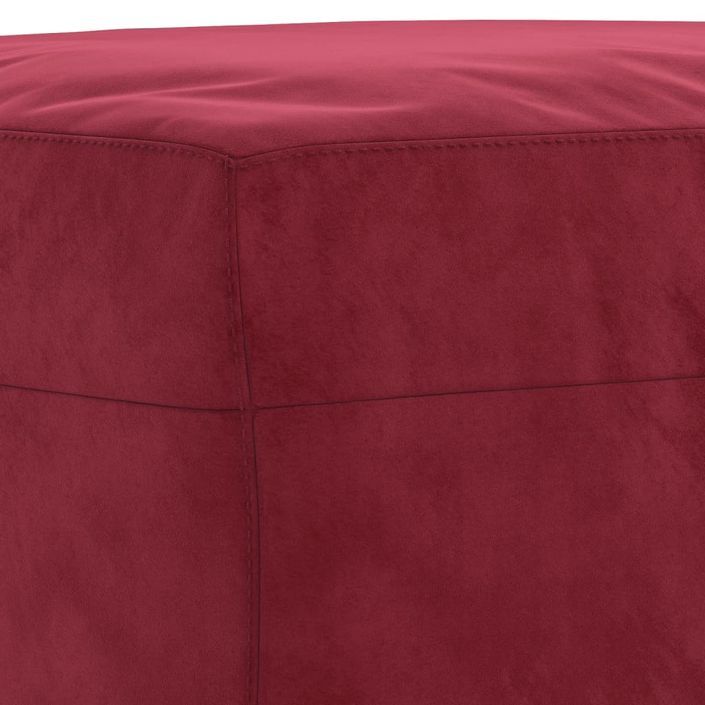 Banc Rouge bordeaux 100x35x41 cm Velours - Photo n°5