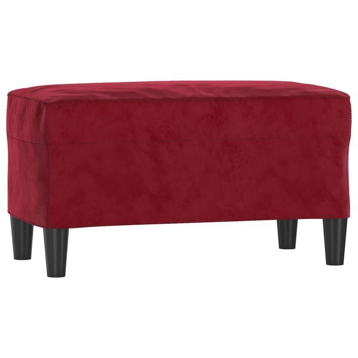 Banc Rouge bordeaux 70x35x41 cm Velours - Photo n°2