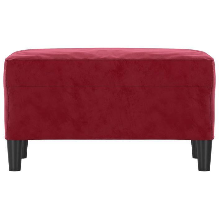 Banc Rouge bordeaux 70x35x41 cm Velours - Photo n°3