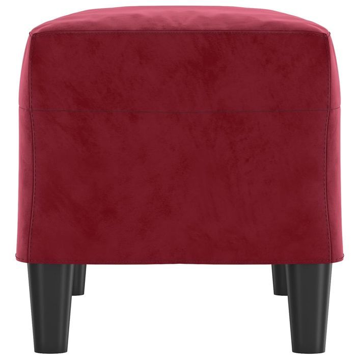 Banc Rouge bordeaux 70x35x41 cm Velours - Photo n°4