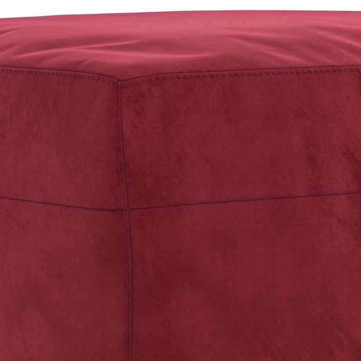 Banc Rouge bordeaux 70x35x41 cm Velours - Photo n°5