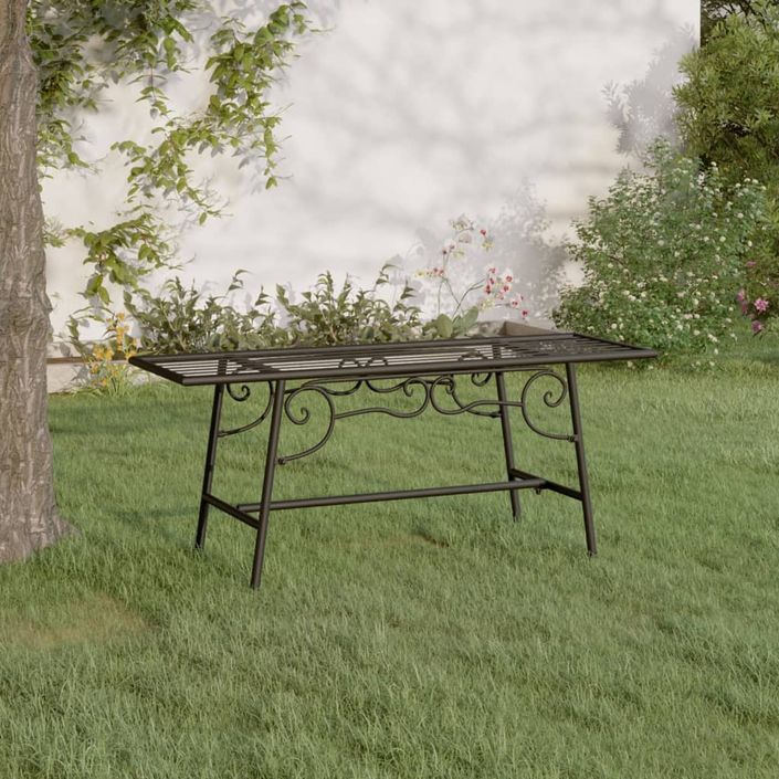 Banc tour d'arbre 110 cm Noir Acier - Photo n°1