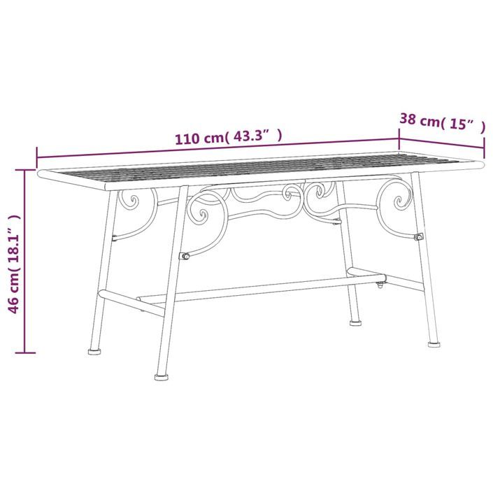 Banc tour d'arbre 110 cm Noir Acier - Photo n°6