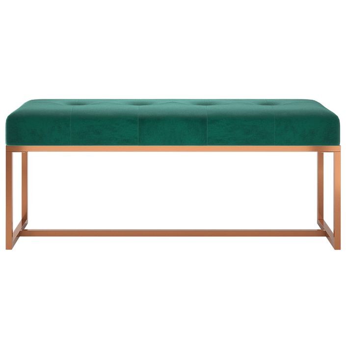 Banc Vert foncé 110x36x45 cm Velours - Photo n°3