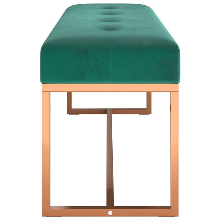 Banc Vert foncé 110x36x45 cm Velours - Photo n°4