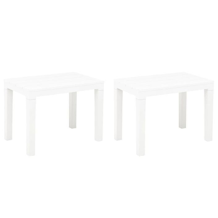 Bancs de jardin 2 pcs Blanc Plastique - Photo n°1