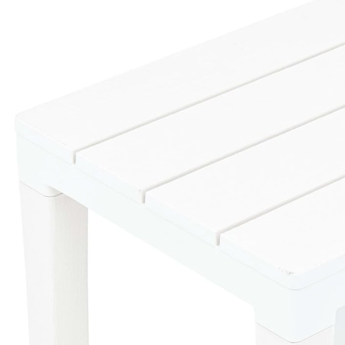 Bancs de jardin 2 pcs Blanc Plastique - Photo n°5