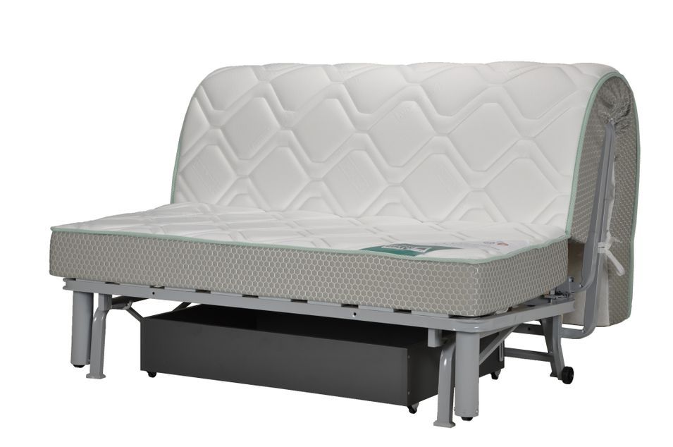 Banquette BZ microfibre 140x200 cm avec coffre de rangement matelas 12 cm Brioca - Photo n°6