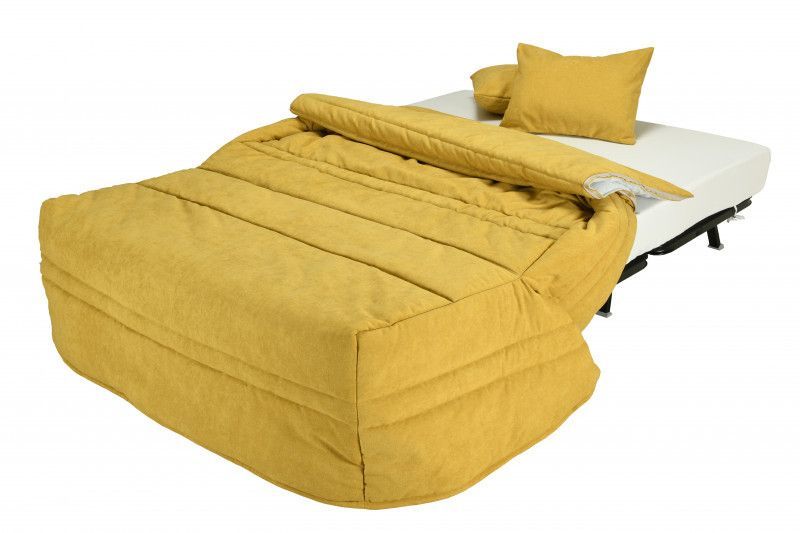 Banquette BZ microfibre 140x200 cm avec rangement Matelas Bultex 15 cm Barnes - Photo n°4