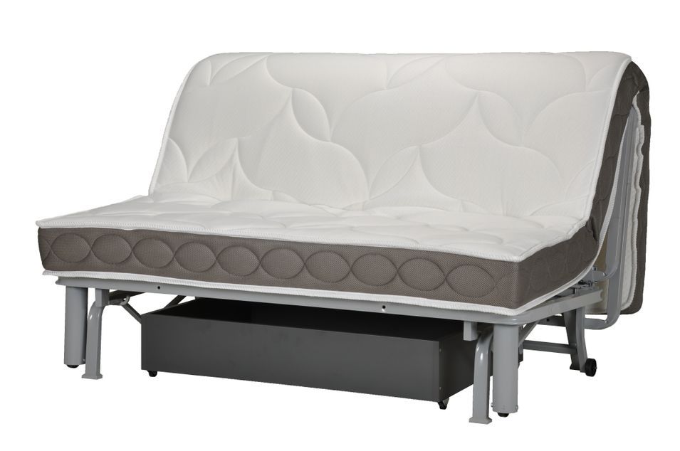 Banquette BZ microfibre 160x200 cm avec coffre Matelas Starconfort 12 cm Brioca - Photo n°8