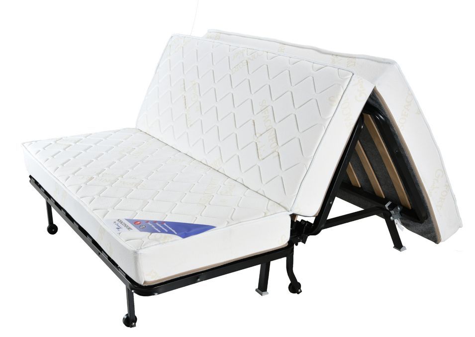 Banquette BZ tissu 140x200 cm matelas Bultex 15 cm Celia - Photo n°12