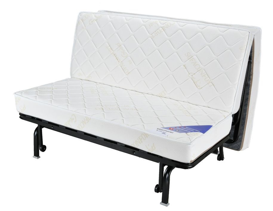 Banquette BZ tissu 140x200 cm matelas Bultex 15 cm Celia - Photo n°13