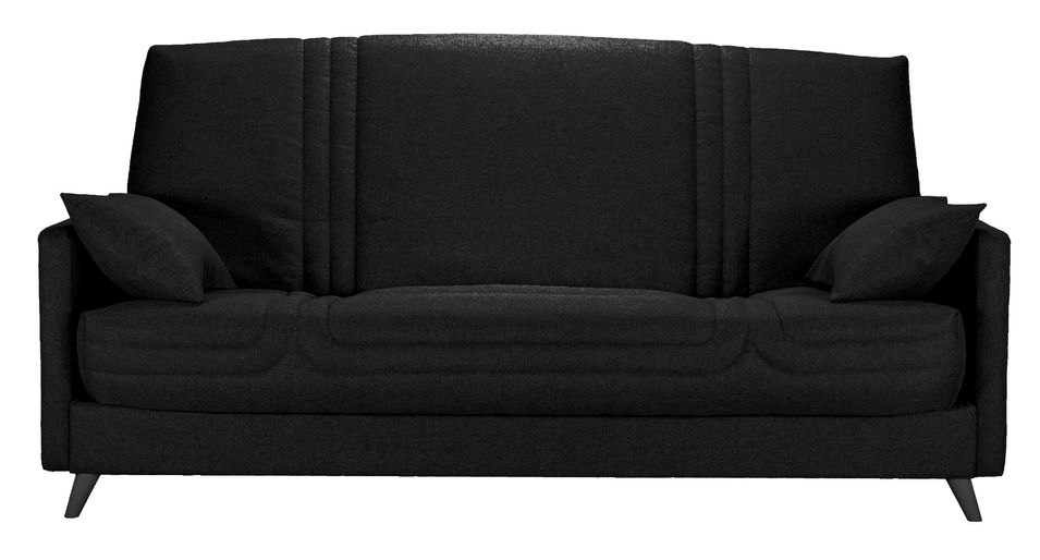 Banquette clic clac tissu 130x190 cm matelas Bultex 14 cm avec rangement Balia - Photo n°1