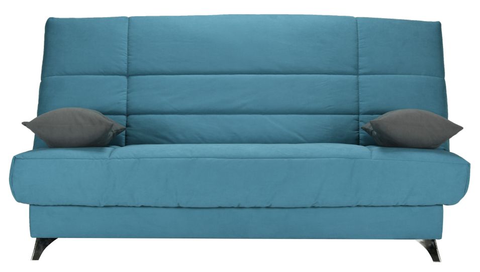 Banquette Clic-clac tissu 130x190 cm matelas Bultex 14 cm avec rangement Belax - Photo n°1