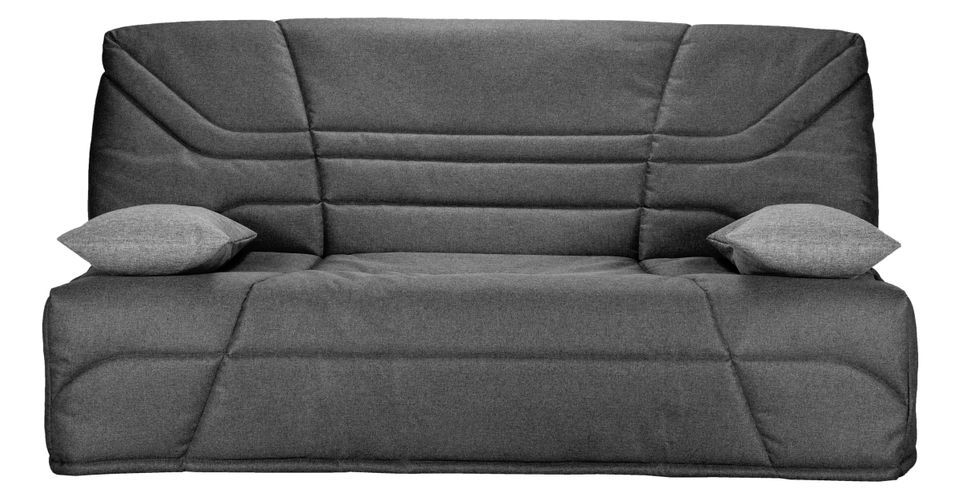 Banquette clic clac tissu 130x190 cm matelas Starbed 13 cm avec coffre de rangement Raka - Photo n°1