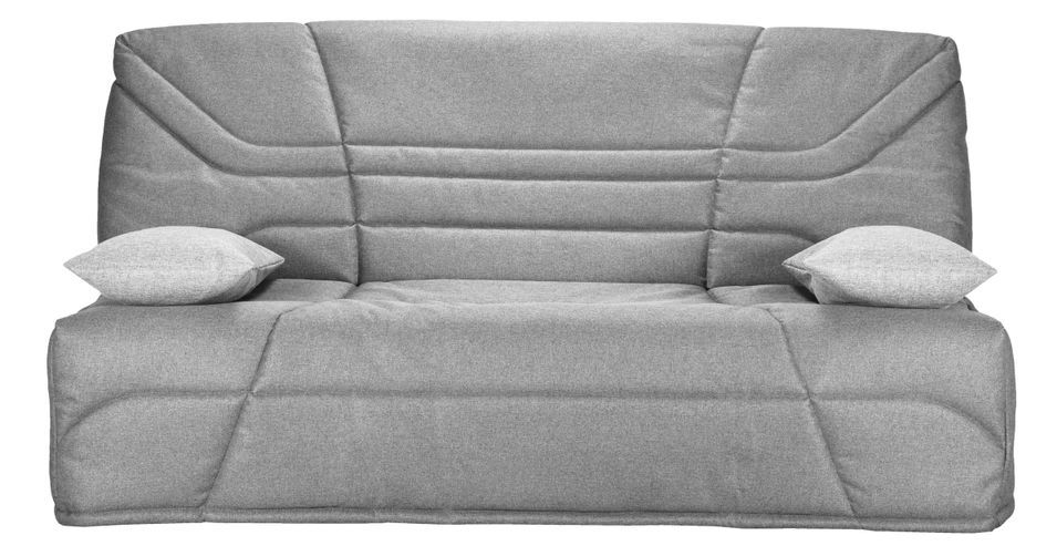 Banquette clic clac tissu 130x190 cm matelas Starbed 13 cm avec coffre de rangement Raka - Photo n°1